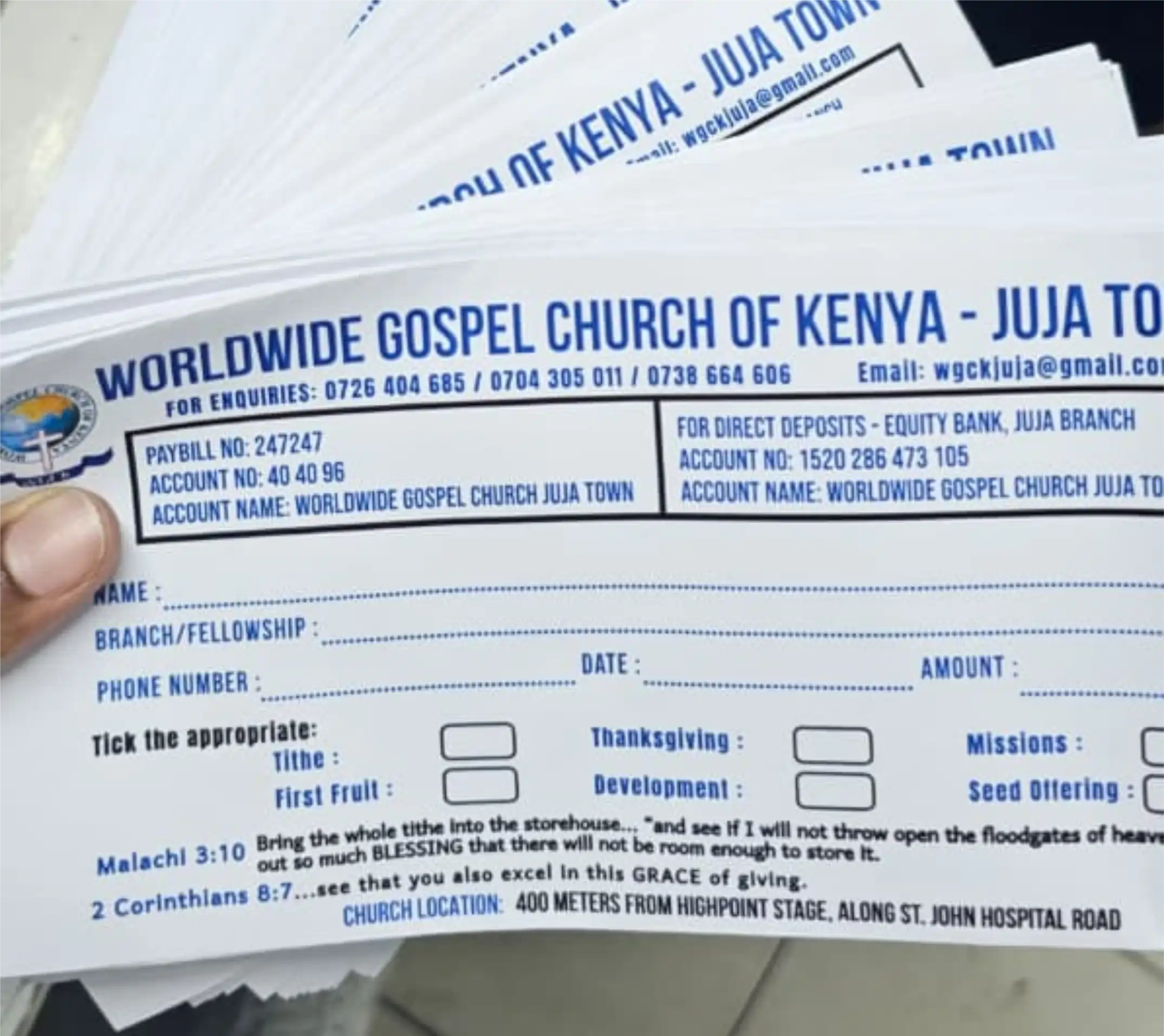 Church Envelope Printing in Nairobi Kenya | Custom Tithing and Donation Envelopes - Inkverse Creations